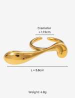 Liquid Wave Adjustable Open Ring
