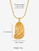 Aurelia Ribbed Gold Necklace & Earrings Set