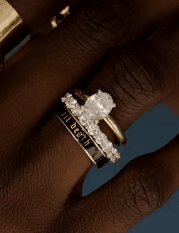 'Til Death' Enamel Band Ring