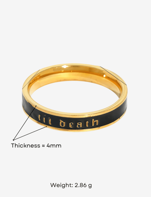 'Til Death' Enamel Band Ring