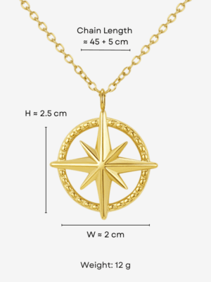 HAUTEHAUS - TNPN [True North Pendant Necklace, with measurements]