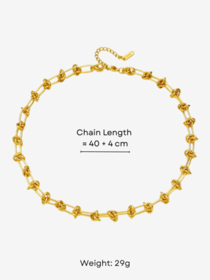HAUTEHAUS-WKCNBS [Willow Knot Chain Necklace & Bracelet Set, Necklace with measurements]