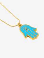 Blue Hand of Fatima Pendant Necklace