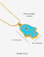 Blue Hand of Fatima Pendant Necklace
